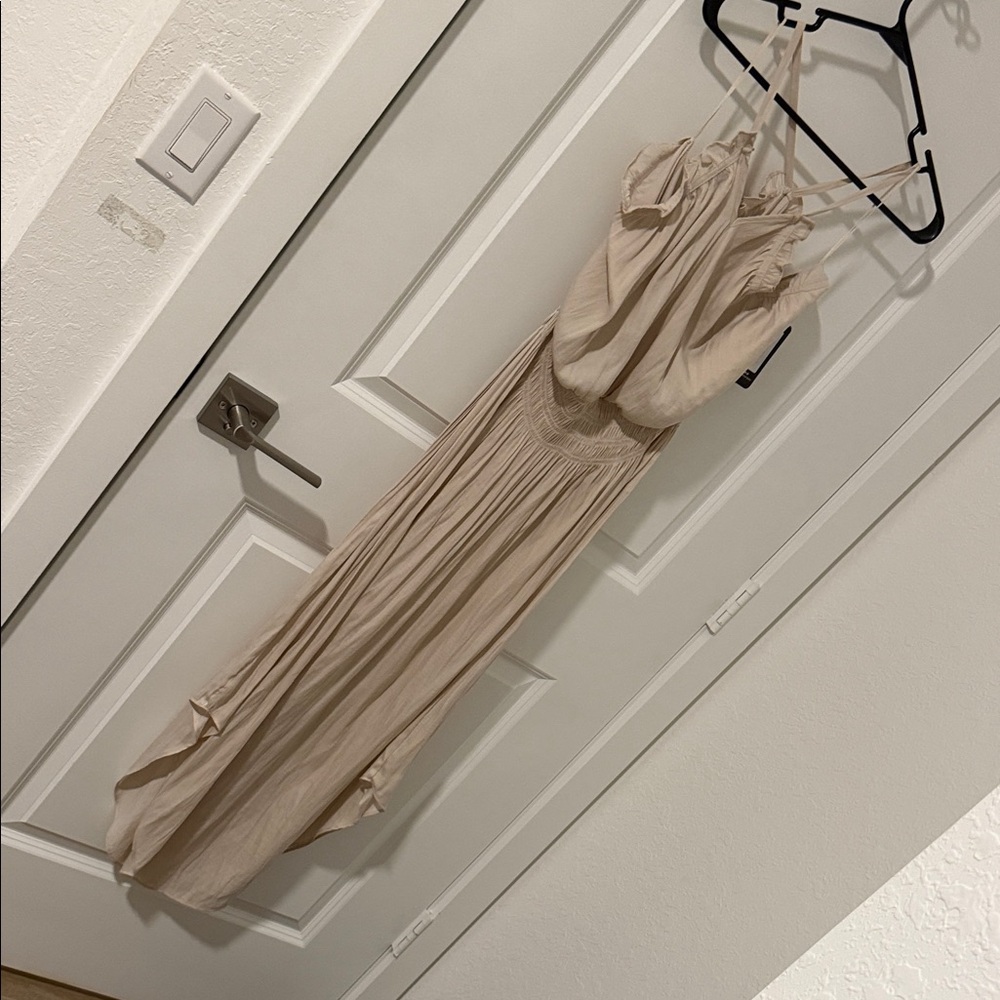 Etiquette Clothiers Strapless Cream Dress